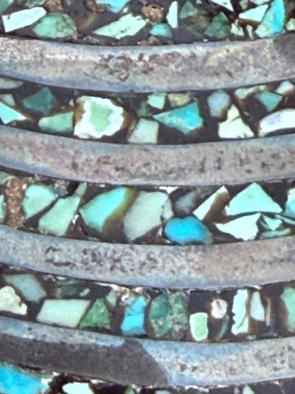 Vintage Signed Sterling Silver Taxco Mexico Turquoise Inlay Brooch Pin 9g - Picture 4 of 9